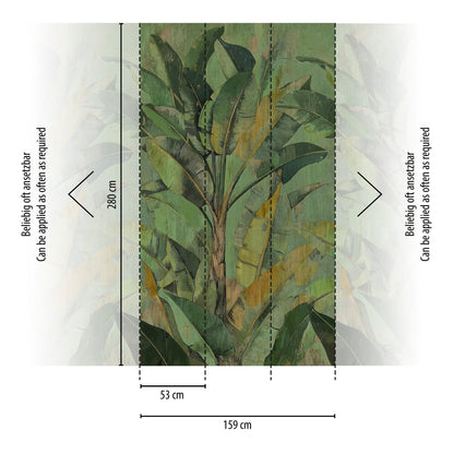 Fototapete Bananenblätter Grün - 1,59 m x 2,80 m