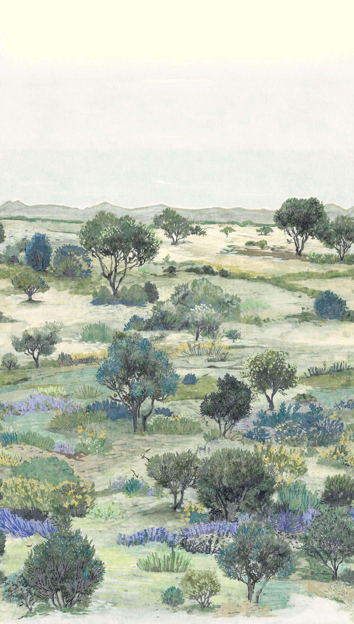 Fototapete Wiese Grün Blau - 1,59 m x 2,80 m