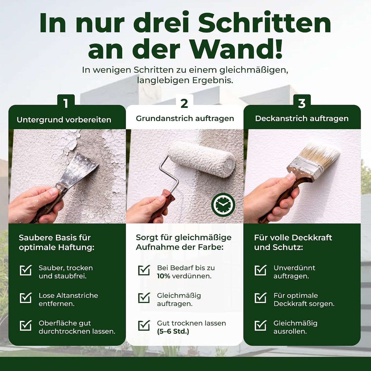 Fassadenfarbe Weiß Strong+ - Silikon-Fassadenfarbe weiß matt, ca. 60m²