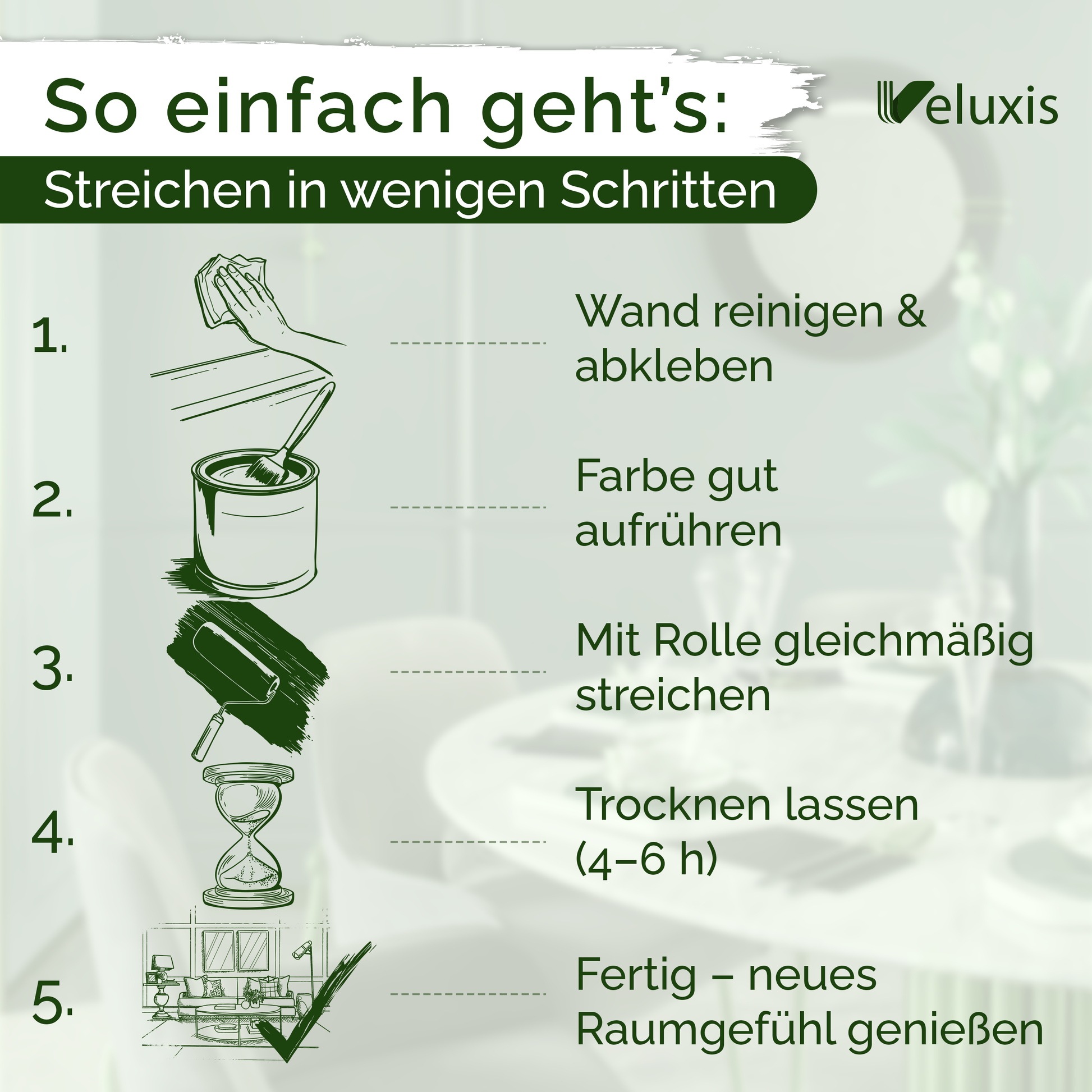 Wandfarbe Zippy Zucchini – Made in Germany Veluxis®