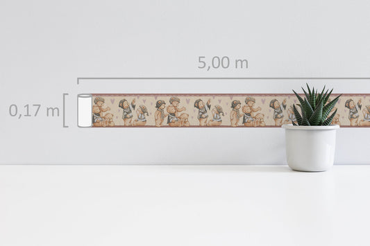 Only Borders 10 Dekobordüre selbstklebend Beige Braun Grau 5,00 m x 0,17 m