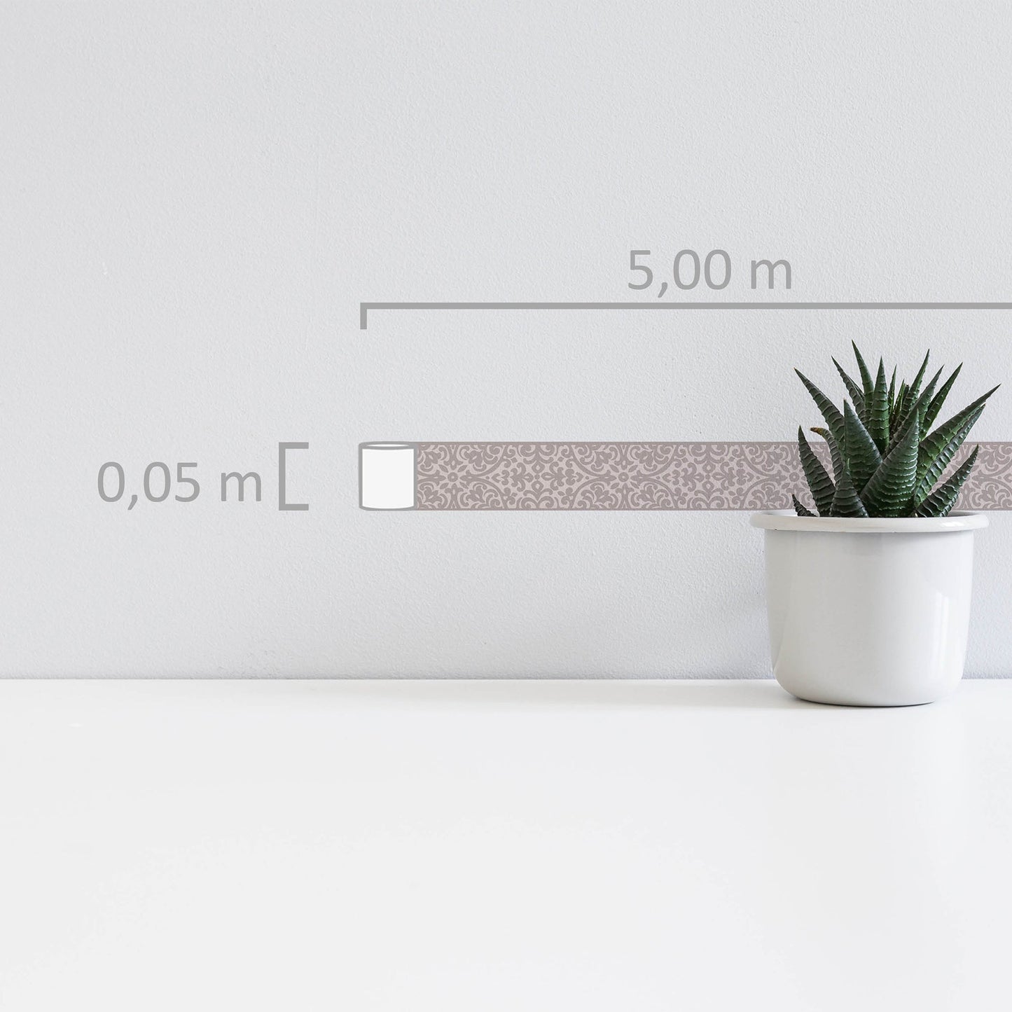 Only Borders 11 Barockbordüre selbstklebend Beige Braun Grau 5 m x 0,05 m
