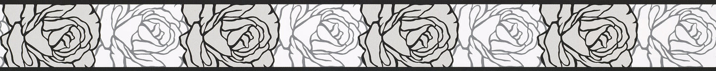 Only Borders 11 Barockbordüre selbstklebend Grau Schwarz Weiß 5 m x 0,05 m