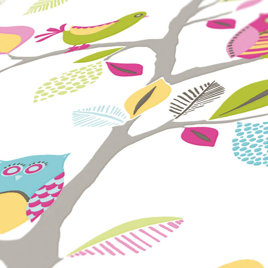 Livingwalls Pop Up Panel selbstklebend mit Tiermotiv Bunt Rosa Weiß 2,50 m x 0,35 m