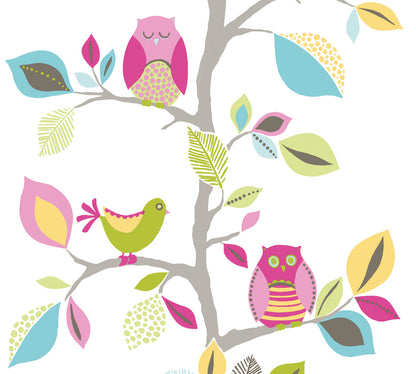 Livingwalls Pop Up Panel selbstklebend mit Tiermotiv Bunt Rosa Weiß 2,50 m x 0,35 m