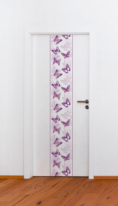 Livingwalls Pop Up Panel selbstklebend Violett Weiß 2,50 m x 0,35 m