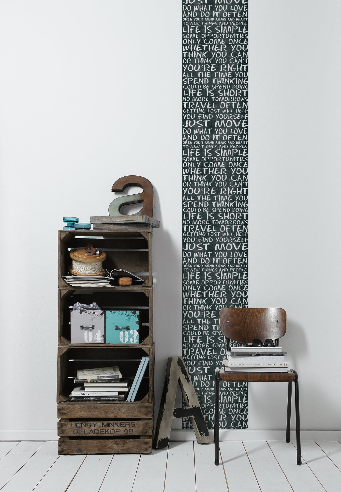 Livingwalls Pop Up Panel selbstklebend Schwarz Weiß Grau 2,50 m x 0,35 m
