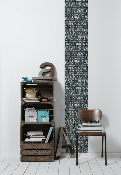 Livingwalls Pop Up Panel selbstklebend Schwarz Weiß Grau 2,50 m x 0,35 m