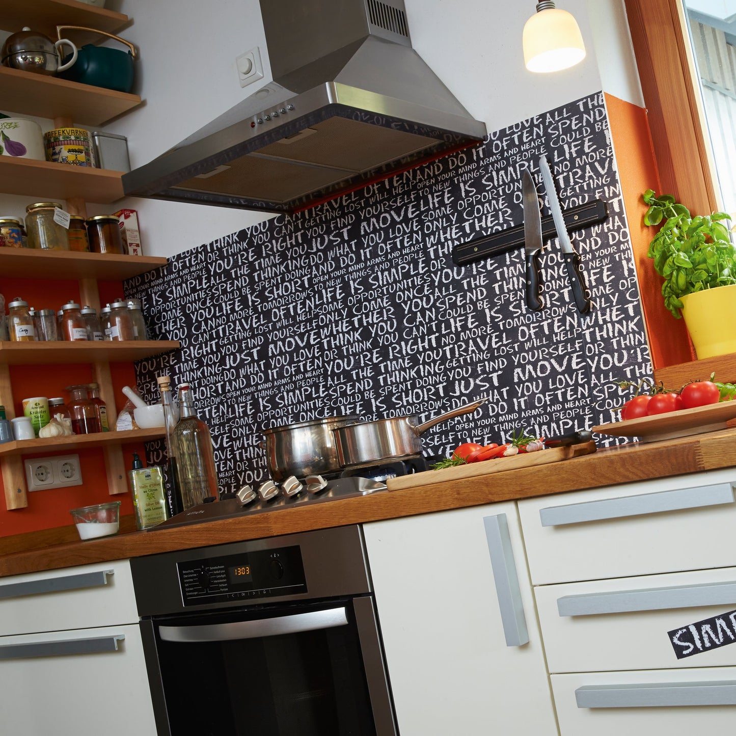 Livingwalls Pop Up Panel selbstklebend Schwarz Weiß Grau 2,50 m x 0,35 m