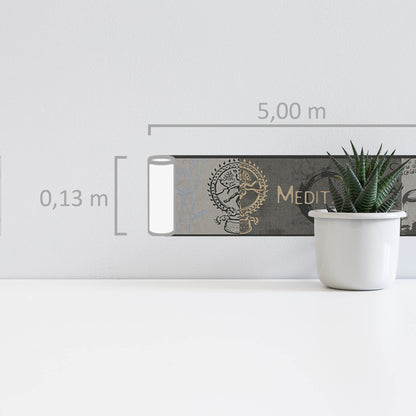 Only Borders 10 Dekobordüre Grau Gold Silber Beige 5 m x 0,13 m