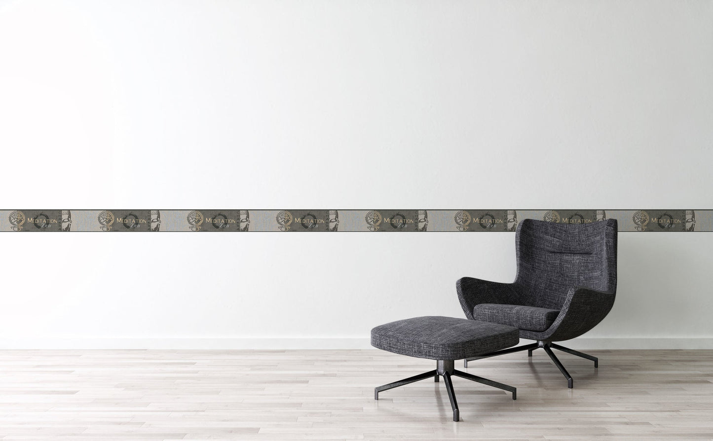Only Borders 10 Dekobordüre Grau Gold Silber Beige 5 m x 0,13 m