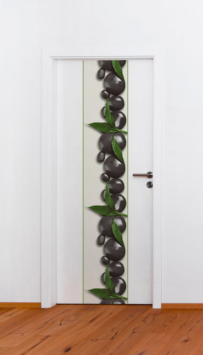 Livingwalls Pop Up Panel selbstklebend in Steinoptik Schwarz Creme Grün 2,50 m x 0,35 m