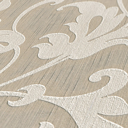 Architects Paper Tessuto Vlies-Textiltapete Beige Silber 10,05 m x 0,53 m