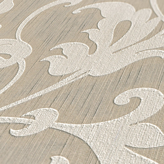 Architects Paper Tessuto Vlies-Textiltapete Beige Silber 10,05 m x 0,53 m