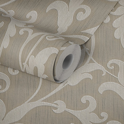Architects Paper Tessuto Vlies-Textiltapete Beige Silber 10,05 m x 0,53 m