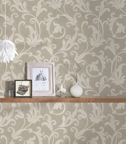 Architects Paper Tessuto Vlies-Textiltapete Beige Silber 10,05 m x 0,53 m