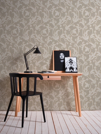 Architects Paper Tessuto Vlies-Textiltapete Beige Silber 10,05 m x 0,53 m