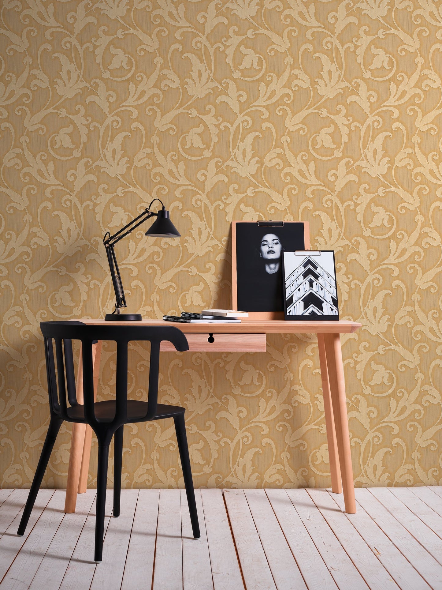 Architects Paper Tessuto Vlies-Textiltapete Orange Gold Gelb 10,05 m x 0,53 m