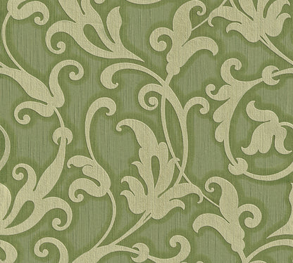 Architects Paper Tessuto Vlies-Textiltapete Grün Metallic 10,05 m x 0,53 m