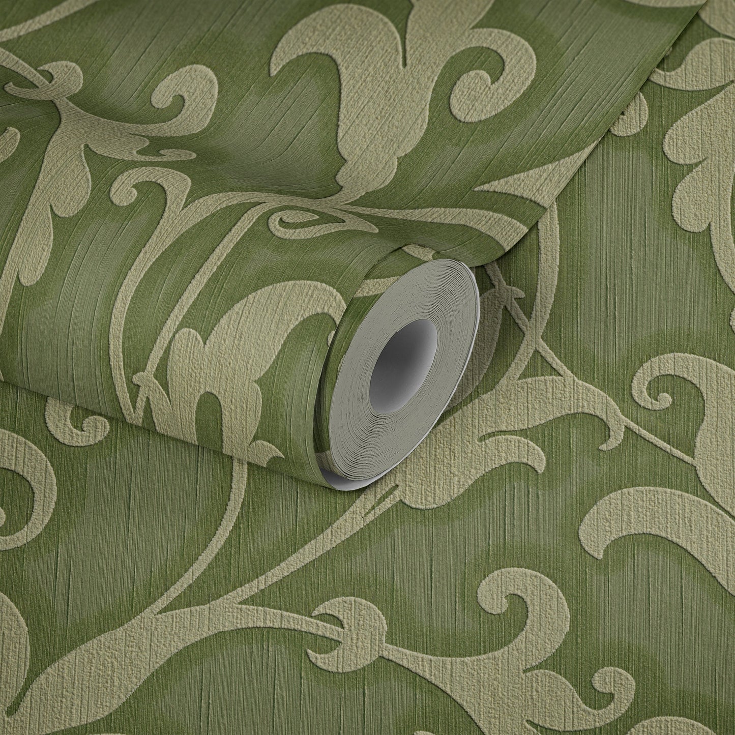 Architects Paper Tessuto Vlies-Textiltapete Grün Metallic 10,05 m x 0,53 m