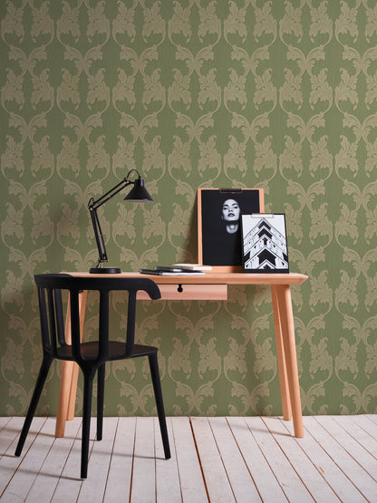 Architects Paper Tessuto Vlies-Textiltapete Grün Braun 10,05 m x 0,53 m