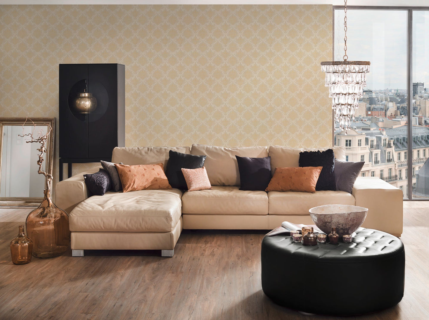 Architects Paper Tessuto Vlies-Textiltapete Beige Gelb 10,05 m x 0,53 m