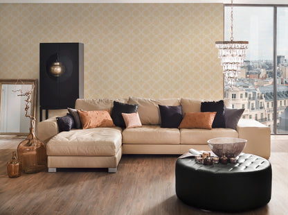 Architects Paper Tessuto Vlies-Textiltapete Beige Gelb 10,05 m x 0,53 m