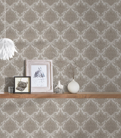 Architects Paper Tessuto Vlies-Textiltapete Grau Beige 10,05 m x 0,53 m