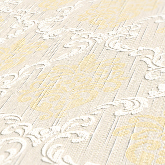 Architects Paper Tessuto Vlies-Textiltapete Creme Gold Beige 10,05 m x 0,53 m
