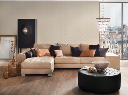 Architects Paper Tessuto Vlies-Textiltapete Creme Gold Beige 10,05 m x 0,53 m