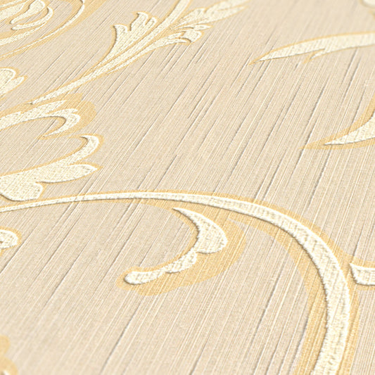 Architects Paper Tessuto Vlies-Textiltapete Creme Gold Beige 10,05 m x 0,53 m