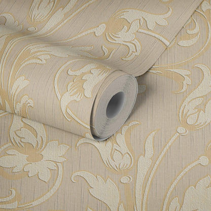 Architects Paper Tessuto Vlies-Textiltapete Creme Gold Beige 10,05 m x 0,53 m