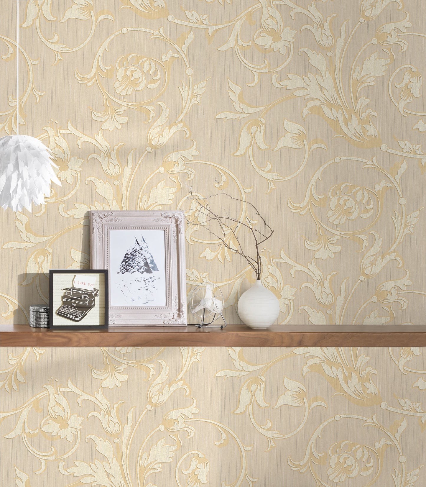 Architects Paper Tessuto Vlies-Textiltapete Creme Gold Beige 10,05 m x 0,53 m