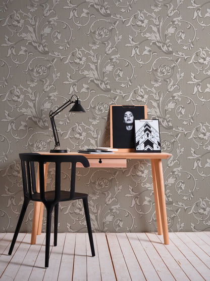 Architects Paper Tessuto Vlies-Textiltapete Grau Beige 10,05 m x 0,53 m