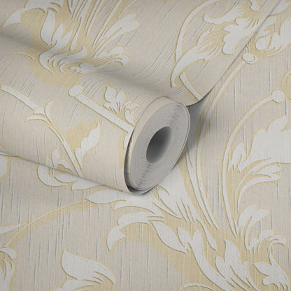 Architects Paper Tessuto Vlies-Textiltapete Creme Gold Beige 10,05 m x 0,53 m