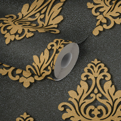Architects Paper Nobile Vinyl-Vliestapete Gold Schwarz 10,05 m x 0,70 m