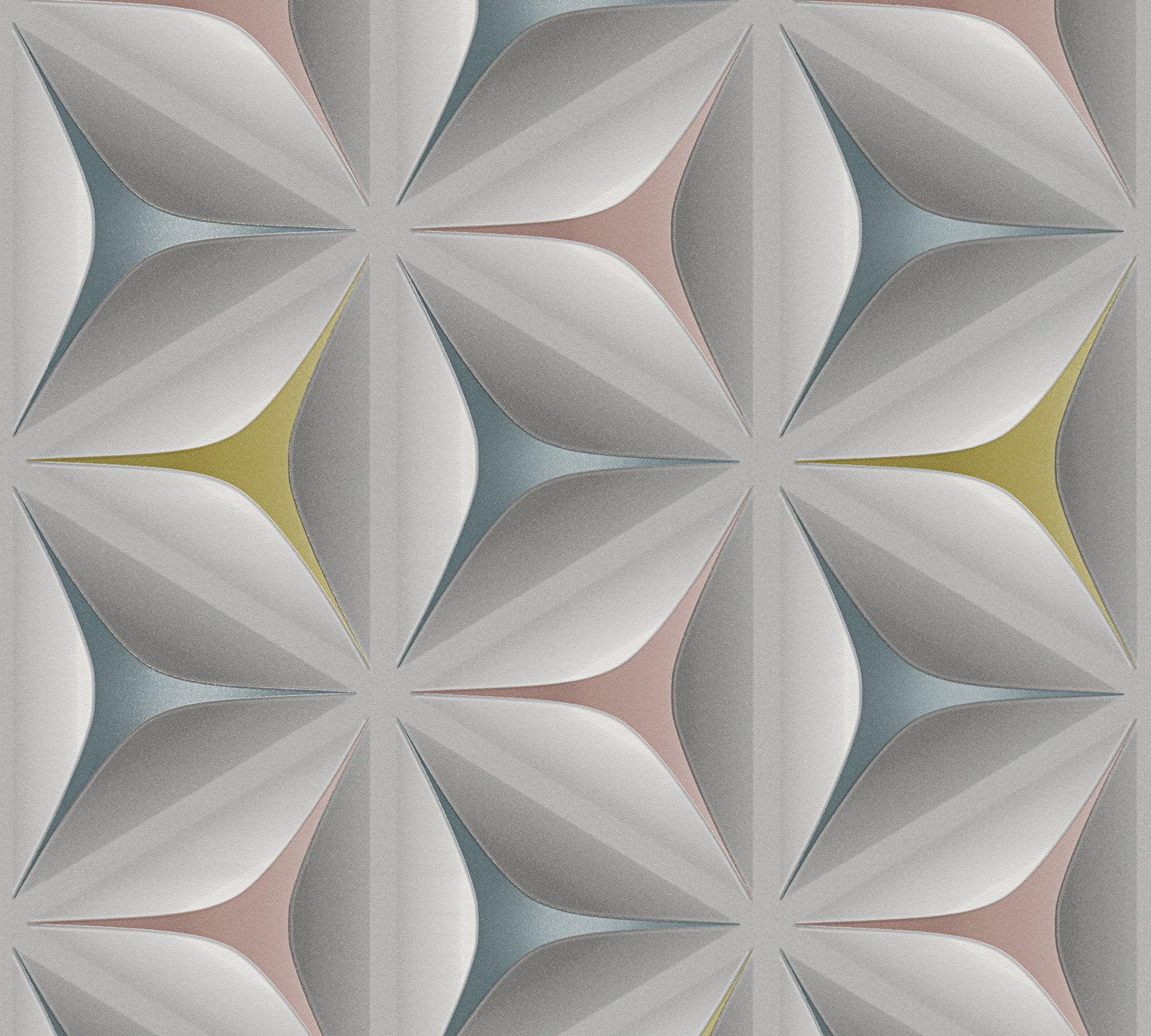 Scandinavian 2 Geometrische Vliestapete Grau Rosa Gelb 10,05 m x 0,53 m