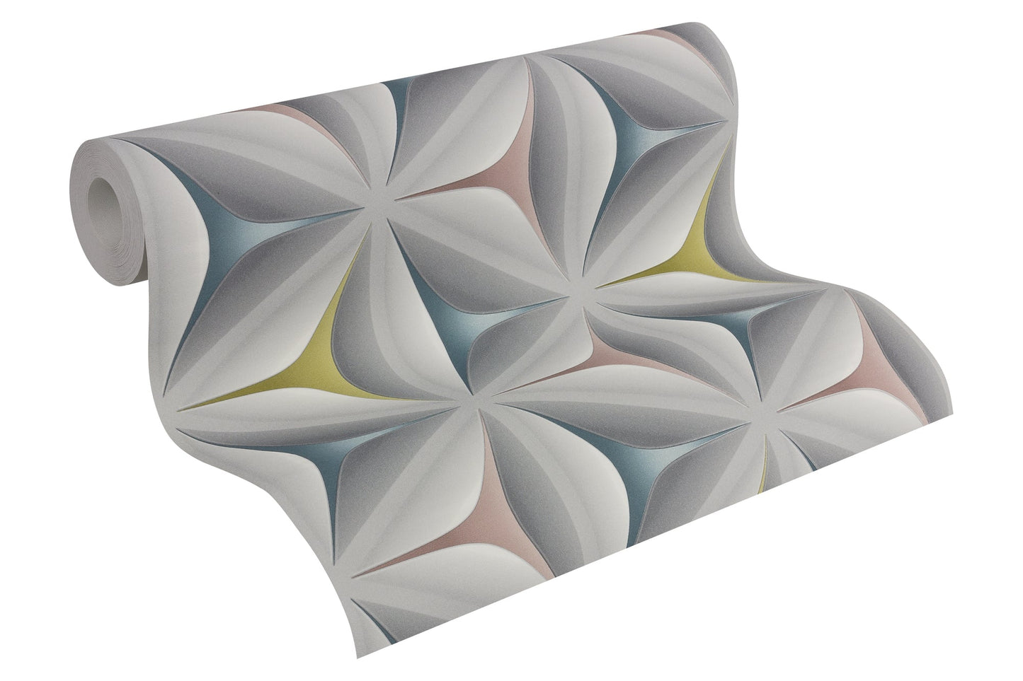 Scandinavian 2 Geometrische Vliestapete Grau Rosa Gelb 10,05 m x 0,53 m