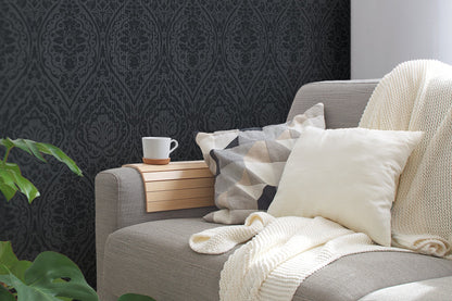 Architects Paper Tessuto 2 Vlies-Textiltapete Schwarz Grau 10,05 m x 0,53 m