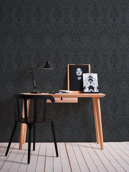Architects Paper Tessuto 2 Vlies-Textiltapete Schwarz Grau 10,05 m x 0,53 m