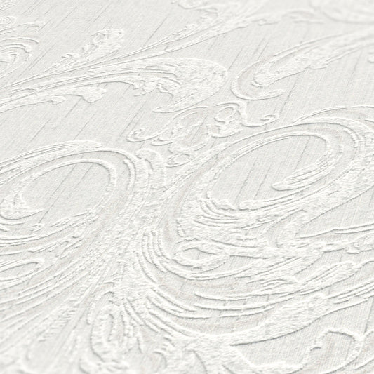 Architects Paper Tessuto 2 Vlies-Textiltapete Weiß Grau 10,05 m x 0,53 m