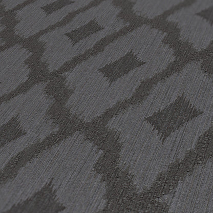 Architects Paper Tessuto 2 Vlies-Textiltapete Grau Schwarz 10,05 m x 0,53 m