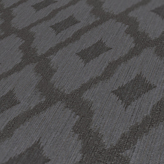 Architects Paper Tessuto 2 Vlies-Textiltapete Grau Schwarz 10,05 m x 0,53 m