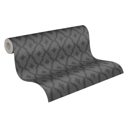 Architects Paper Tessuto 2 Vlies-Textiltapete Grau Schwarz 10,05 m x 0,53 m