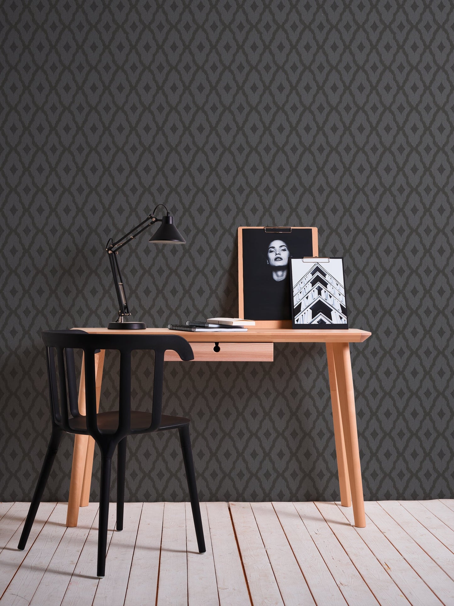 Architects Paper Tessuto 2 Vlies-Textiltapete Grau Schwarz 10,05 m x 0,53 m