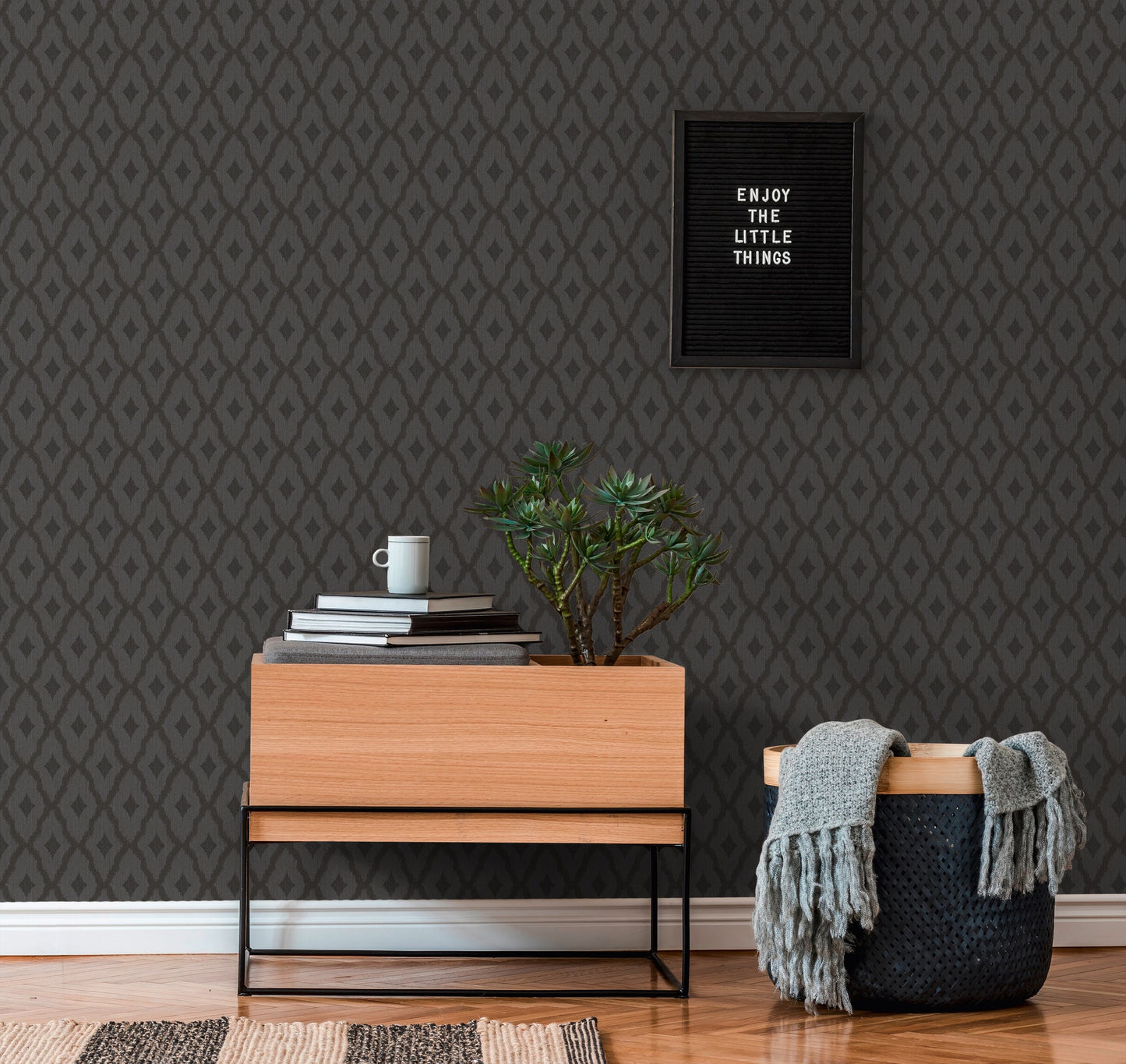 Architects Paper Tessuto 2 Vlies-Textiltapete Grau Schwarz 10,05 m x 0,53 m