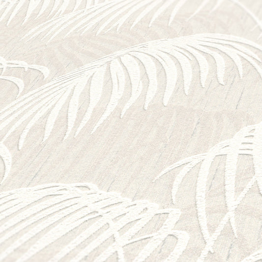 Architects Paper Tessuto 2 Dschungel Textiltapete Creme Weiß 10,05 m x 0,53 m