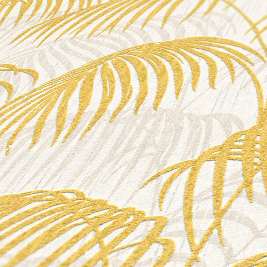 Architects Paper Tessuto 2 Dschungel Textiltapete Gold Gelb Weiß 10,05 m x 0,53 m