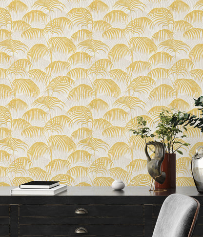 Architects Paper Tessuto 2 Dschungel Textiltapete Gold Gelb Weiß 10,05 m x 0,53 m