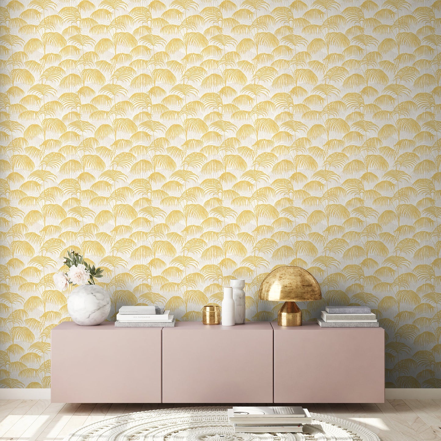 Architects Paper Tessuto 2 Dschungel Textiltapete Gold Gelb Weiß 10,05 m x 0,53 m